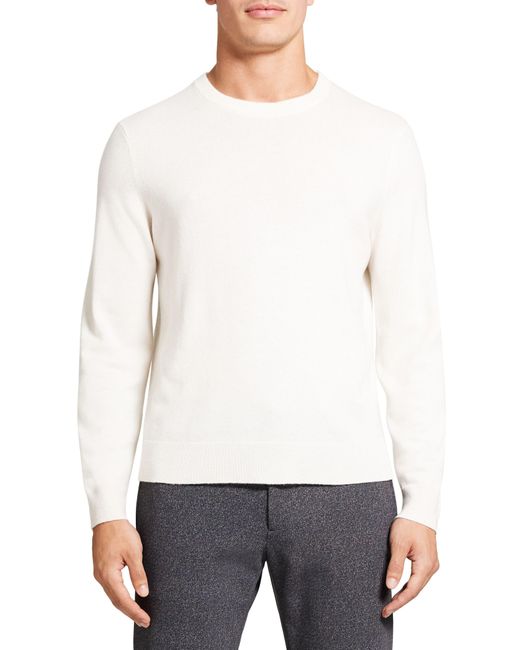 Theory Hilles Cashmere Sweater in White for Men | Lyst