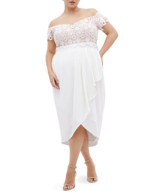City Chic Women's White Lace Glamour Empire Waist Midi Dress -  coffeafoods.com