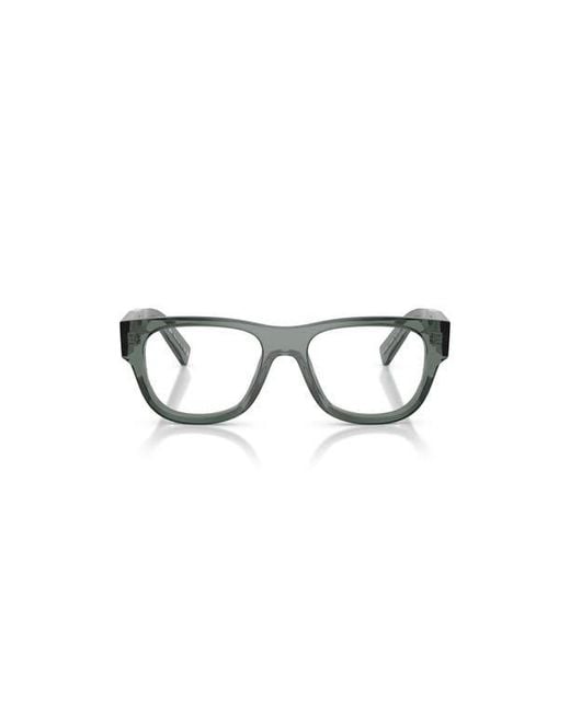 Prada Gray 51Mm Square Optical Glasses for men