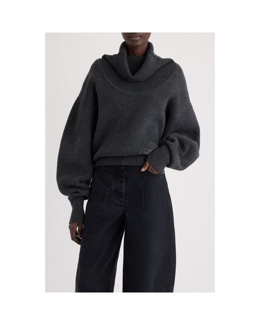 Jacquemus Black La Maille Pallone Virgin Wool & Cashmere Turtleneck Sweater