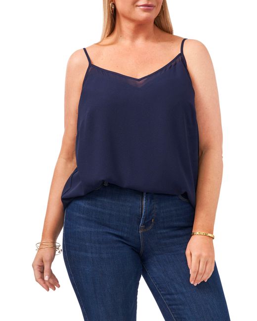 1.STATE Blue Sheer Inset Camisole