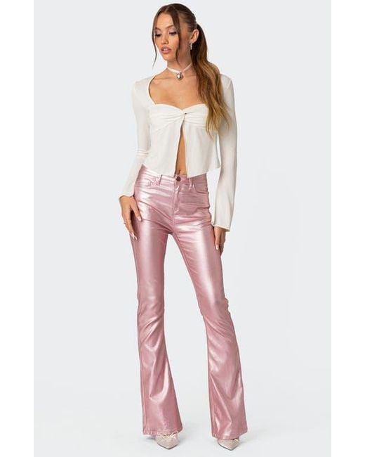 Edikted Red Maxine Twist Split Front Top