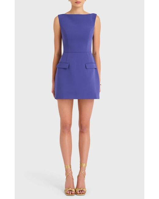 Amanda Uprichard Blue Banco Sculptural A-Line Minidress