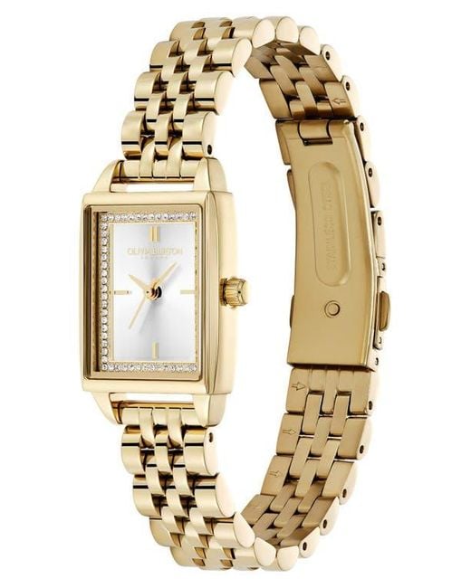 Olivia Burton Metallic Classics Rectangular Bracelet Watch, 20Mm