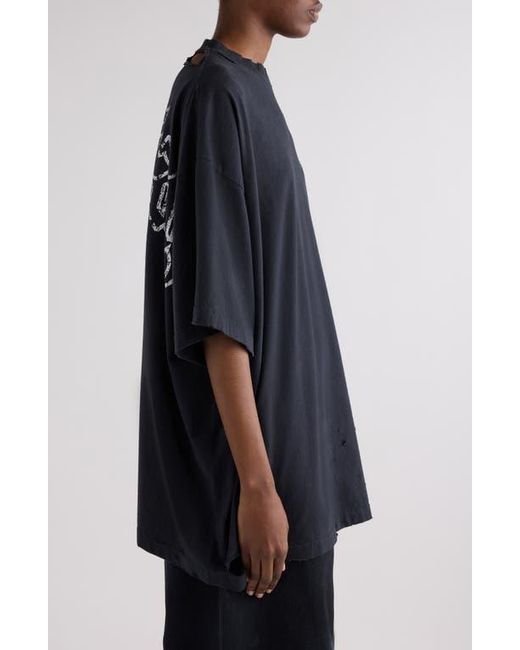 Balenciaga Black Oversize Graphic T-Shirt