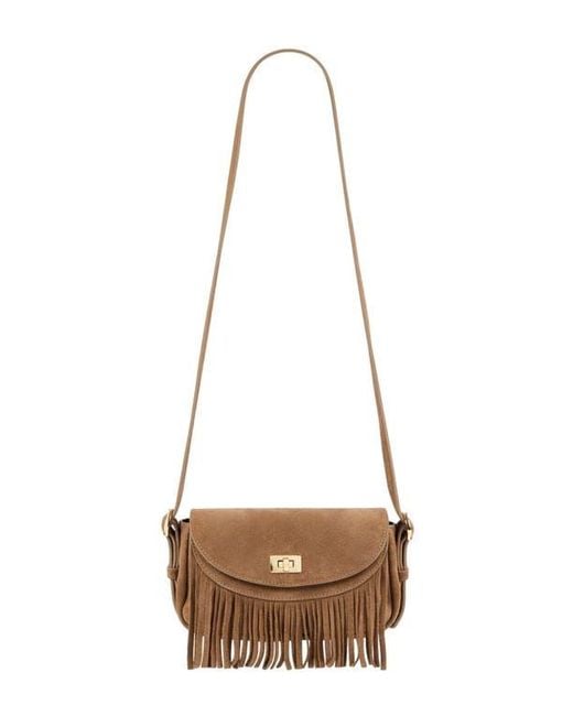 Sandro Natural Mini Mambo Suede Bag