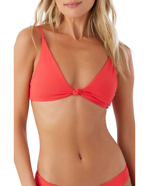 O'neill Sportswear Red Saltwater Pismo Solids Bikini Top