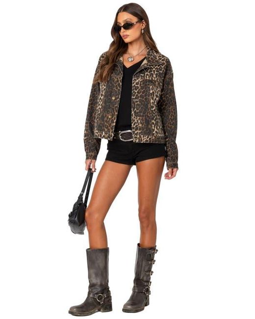 Edikted Black Print Denim Jacket