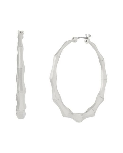AllSaints White Medium Angular Hoop Earrings