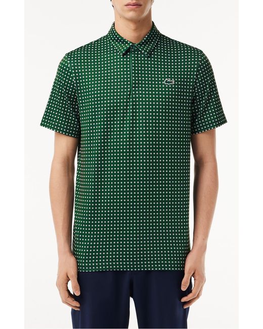 Lacoste Green Regular Fit Print Stretch Polo Shirt for men
