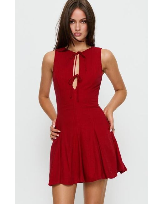 Princess Polly Women's Red Aeryn Tie Front Minidress