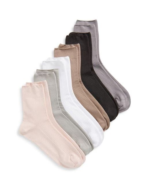 Muk Luks Gray Assorted 6-Pack Crew Socks