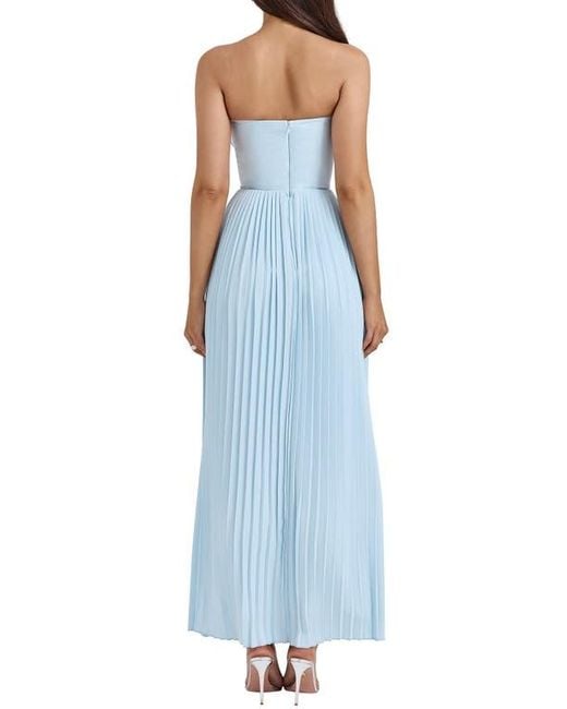 amorata strapless pleated georgette cocktail dress Clothing: Maxi Dresses: 'Amorata' Ivory Pleated Maxi Dress