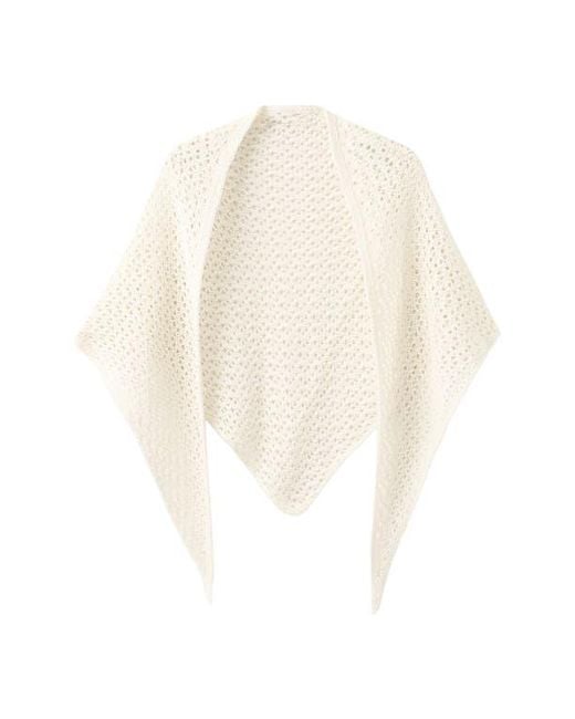 Mango White Open Stitch Shawl