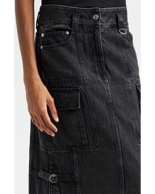 Black utility denim skirt sales