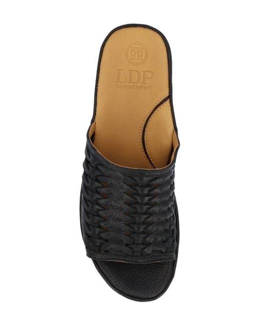 L'amour Des Pieds Black Cyra Platform Wedge Slide Sandal