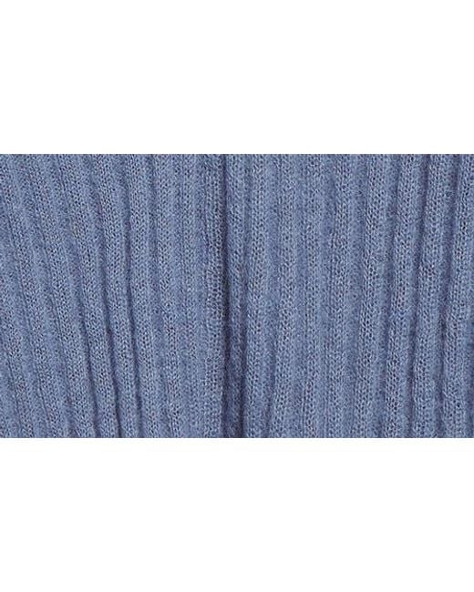 Paloma Wool Blue Naor Button Back Mohair & Alpaca Blend Rib Cardigan