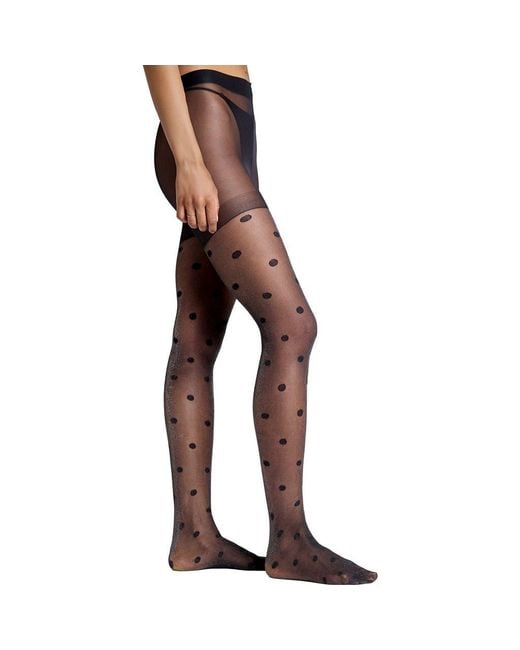Stems Black Sparkle Dot Sheer Tights