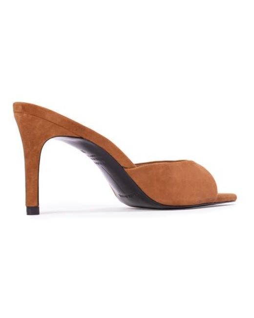 Black Suede Studio Brown Brea 80 Suede Mule