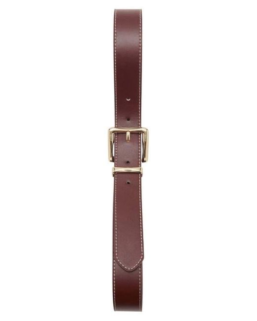 Mango Purple Stitched Square Buckle Belt