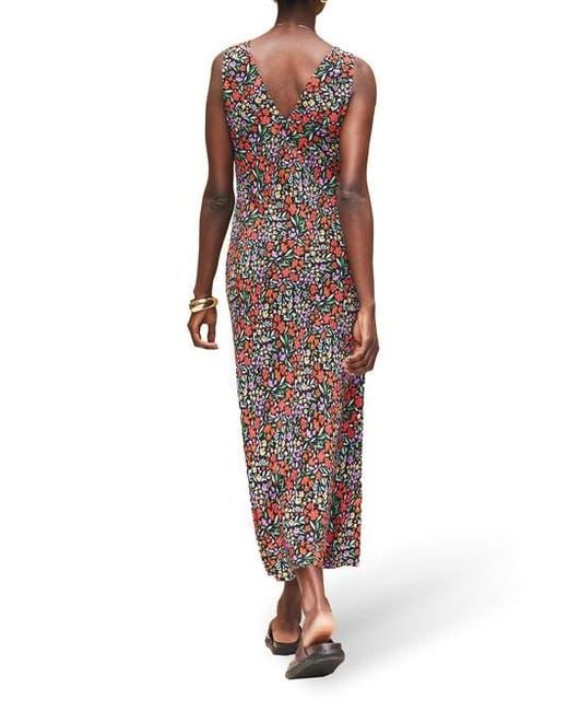 Ro&zo Brown Sleeveless Ditsy V-Neck Midi Dress