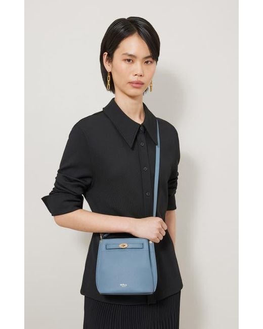 Mulberry Blue Mini Islington Leather Bucket Bag