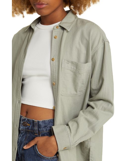 BP. Gray Oversize Cotton Twill Shirt