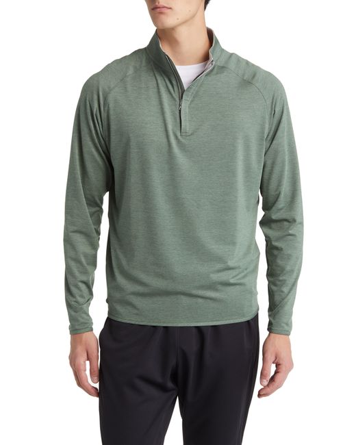 Peter Millar Green Crafted Stealth Quarter Zip Performance Pullover for men