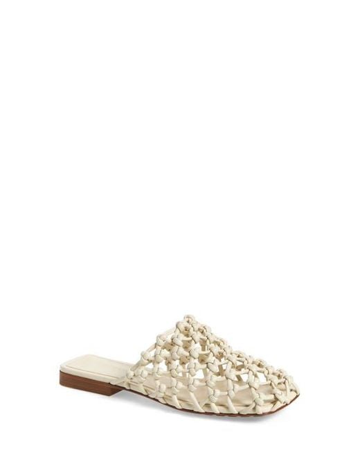 Bottega Veneta White Knotted Weave Mule
