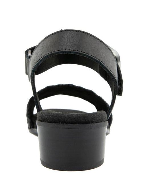 Munro Black Leeland Ankle Strap Sandal