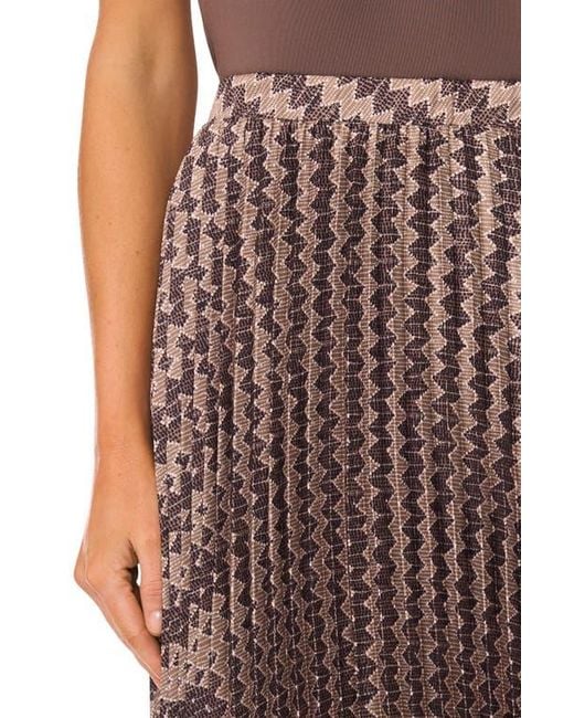 Halogen® Brown Zig Zag Pleated Skirt