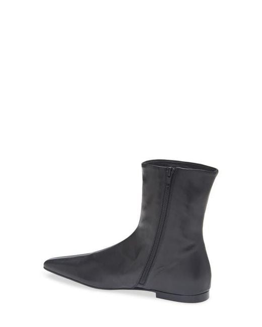 Totême Black Flat Side Zip Bootie