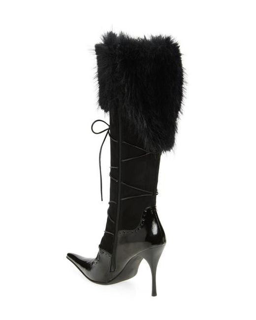 Jeffrey Campbell Black Verbier Knee High Boot