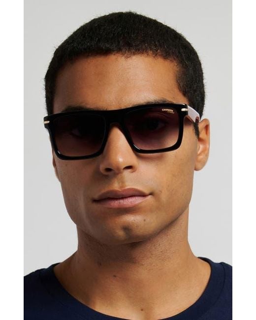 Carrera Black 55Mm Gradient Rectangular Flat Top Sunglasses for men