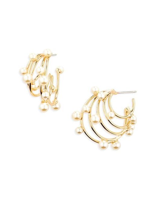 Tory Burch Metallic Pearl Multihoop Earrings
