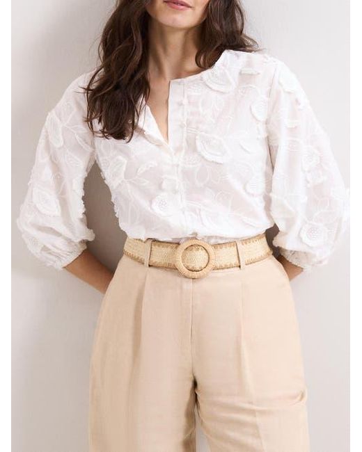 Phase Eight Natural Daisy Texture Blouse