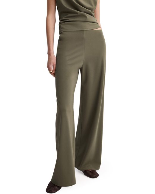 Mango Green Pull-On Straight Leg Pants