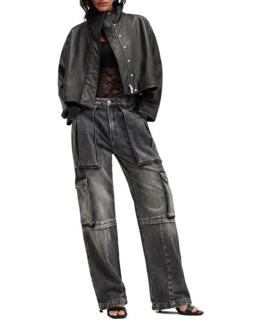 AllSaints Black Ryder Leather Jacket