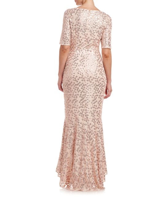 JS Collections Pink Elliot Sequin Mermaid Gown