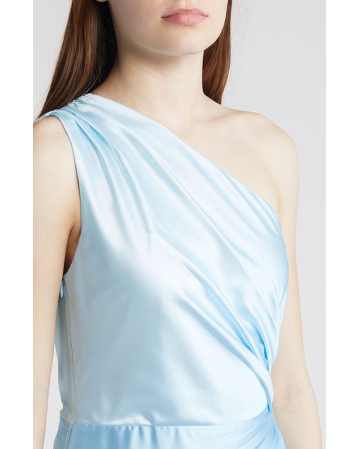 Adelyn Rae Blue Madina Ombré Pleated One-shoulder Dress