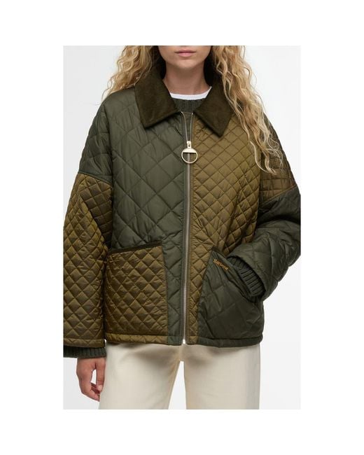Barbour Green Danby Patchwork Quilted Jacket