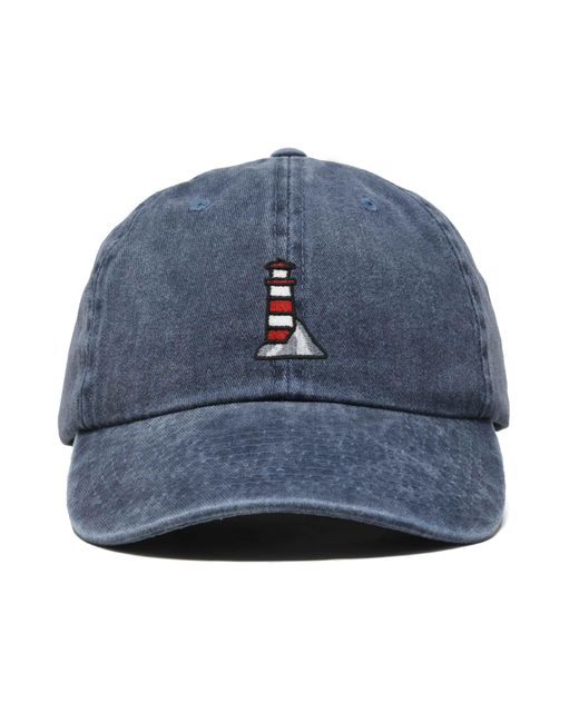 Alix Blue Lighthouse Embroidered Dad Hat