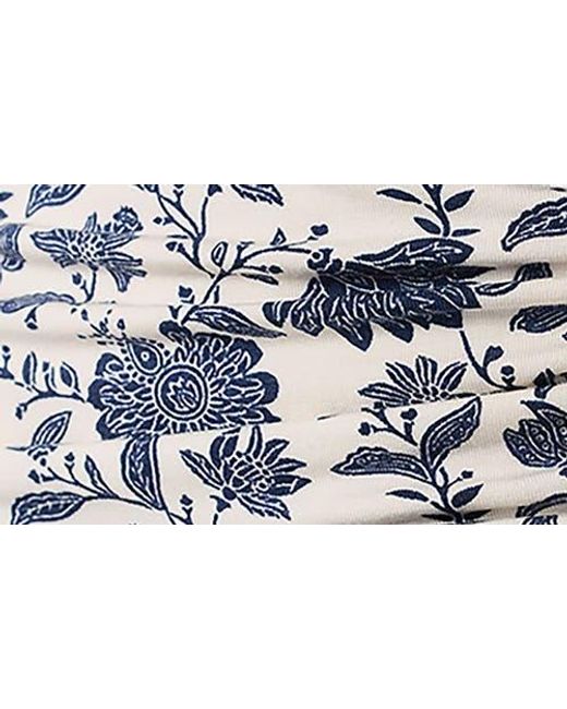 Rag & Bone Blue Luca Print Shirred Tank