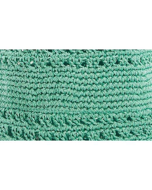 Mango Green Open Stitch Knit Bucket Hat