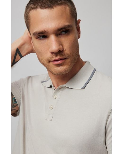 ATM White Tipped Jersey Polo for men