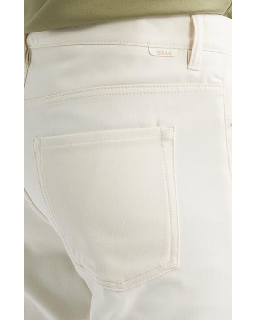 Boss White Delaware Five Pocket Straight Leg Pants for men