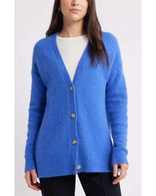 Caslon Blue Alpaca Blend Cardigan