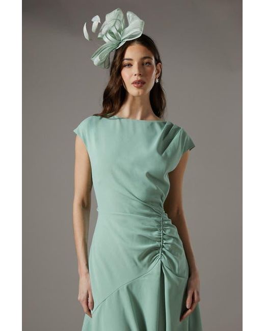 Coast Green Drape Side Cap Sleeve Midi Dress