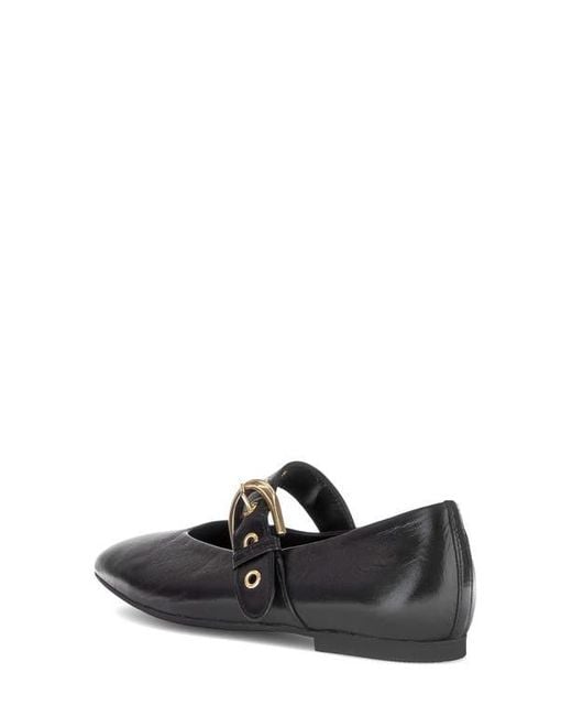 Gabor Black Leather Mary Jane Flat