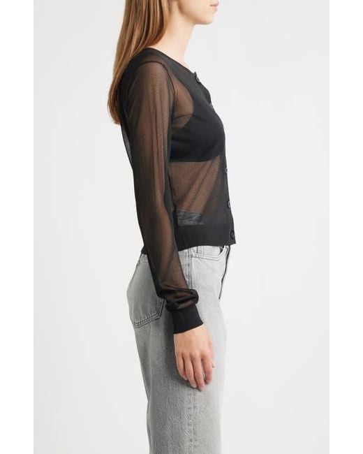 FRAME Black The Luxe Sheer Cardigan